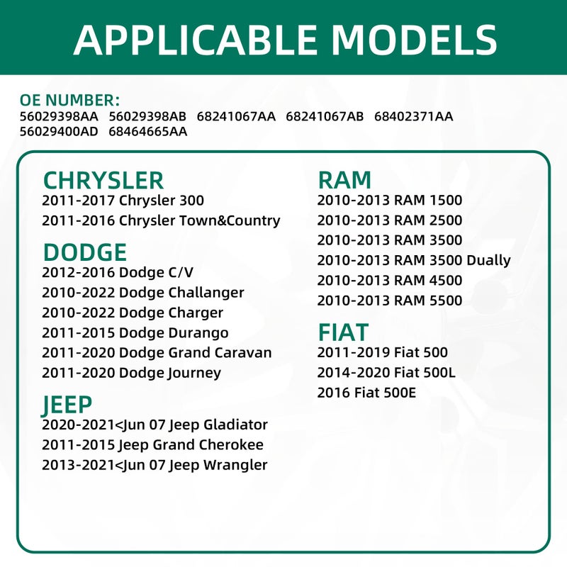 CDWTPS TPMS Sensor, 433Mhz Tire Pressure Monitor System Compatible with Chrysler Dodge Jeep Ram Fiat Replaces#56029398AB 68241067AA - Image 2